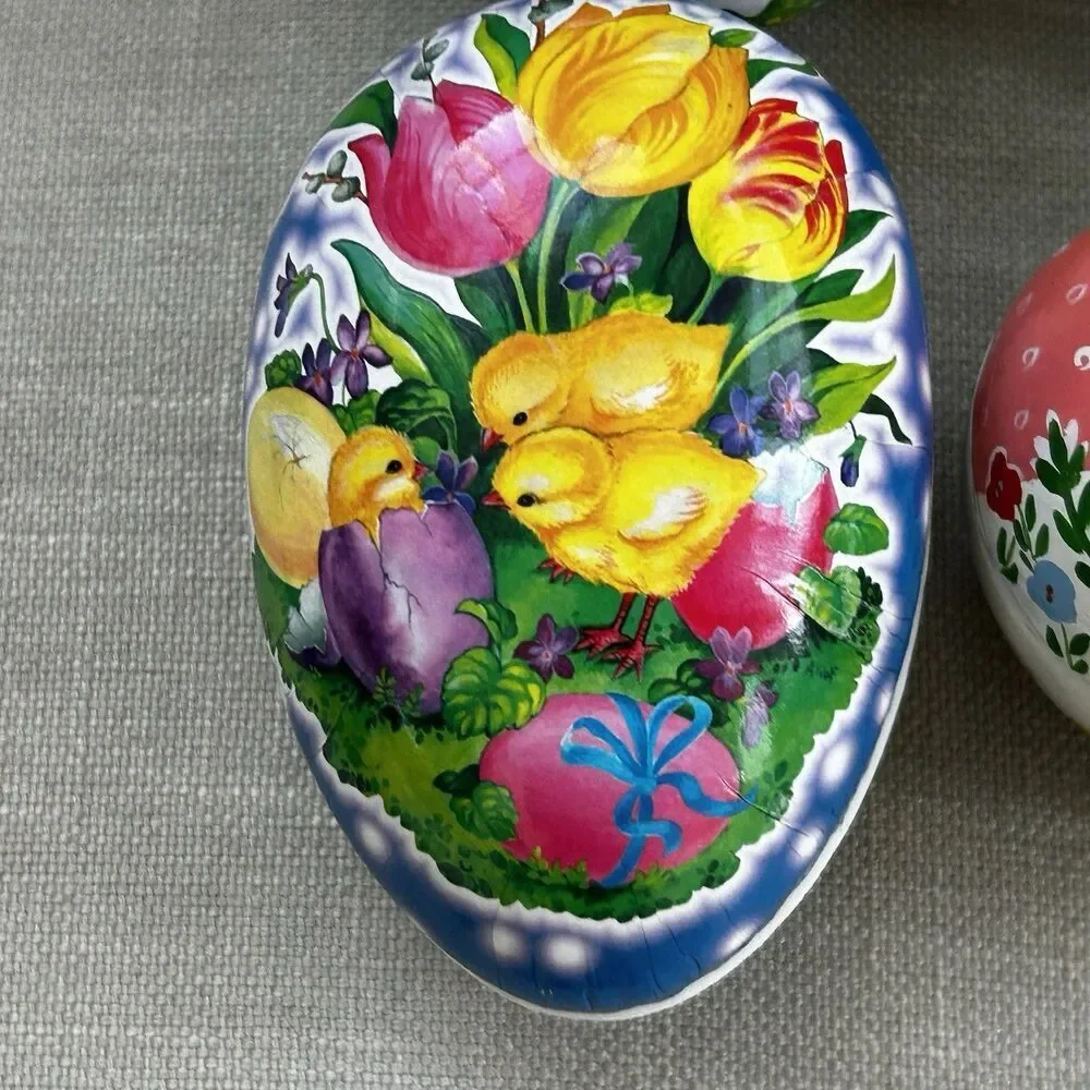 Echr Erzgebirge Easter Eggs Paper Mache Fillable Candy Chicks Lamb Germany